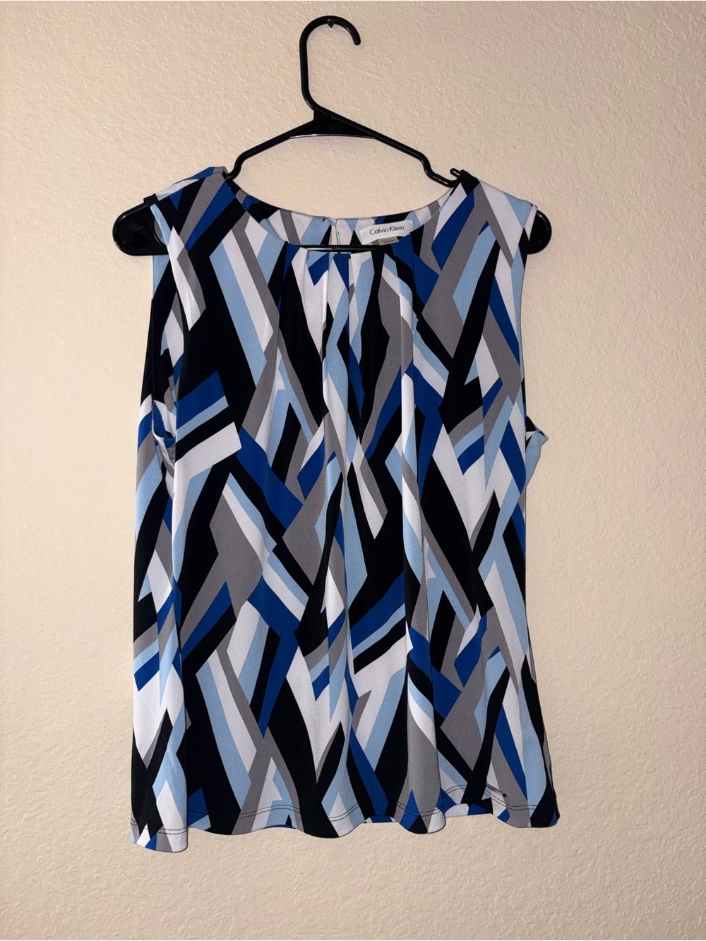 Calvin Klein Geometric Blue & Black Sleeveless Camisole